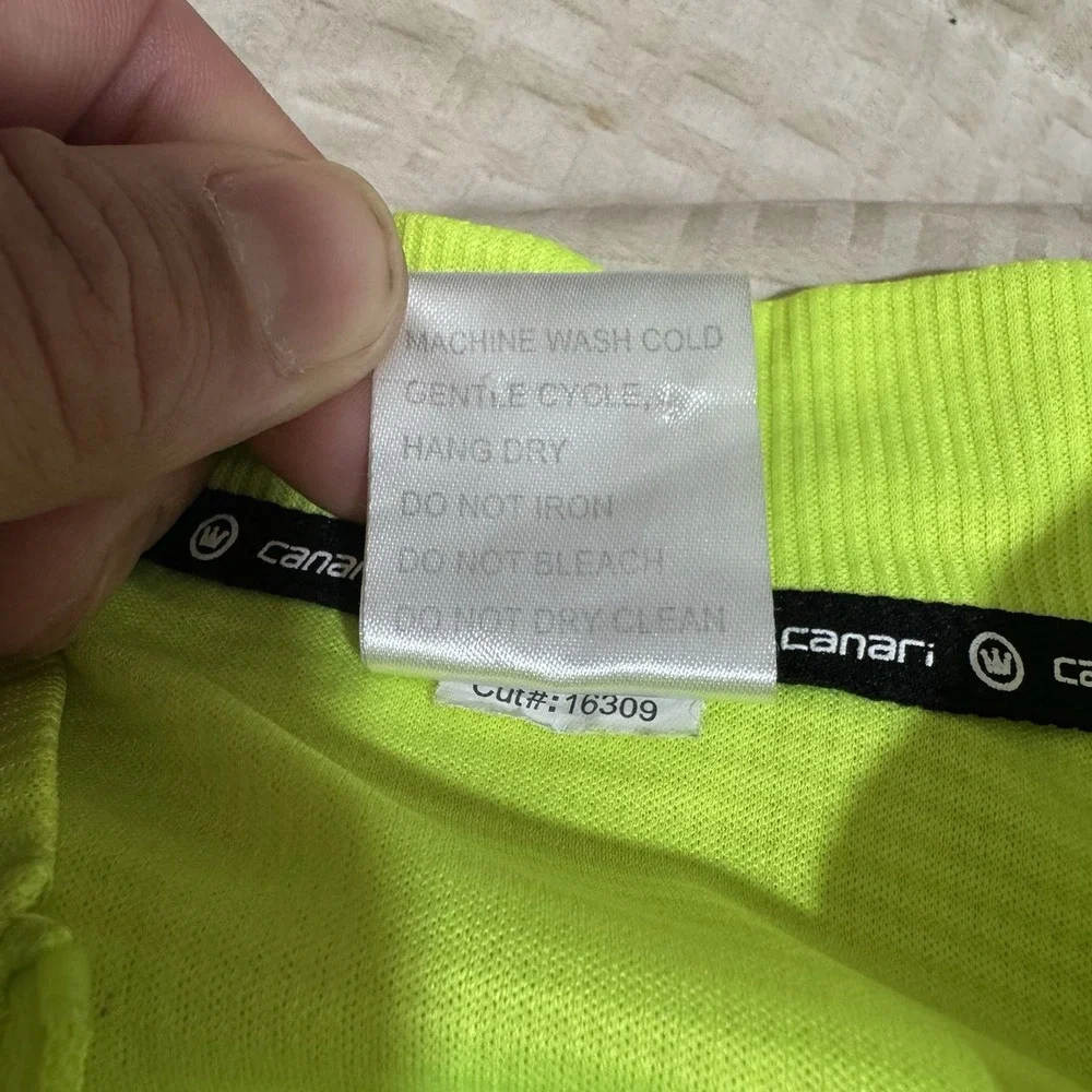 Canari Cycling Jersey Full Zip High Visability Neon Yellow Men's Large